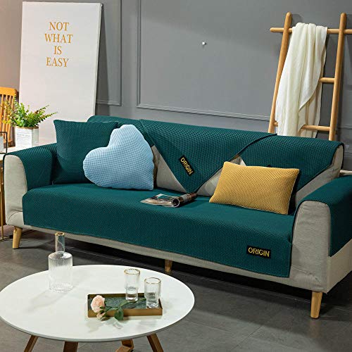 Homeen Couch schonbezug,couchbezug,Sofa Einlage,Büro Couch Abdeckungen für 2/3/4 Sitzer,Coole & atmungsaktive Sofa Cover,rutschfest,Stoff/Leder Sofa Saver Protector Grün 70 * 180 cm. von Homeen