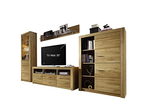 Hartford VA Wohnkombination 4-Teilig - Front: Holz - Farbe: Braun - TV Wand - Wohnzimmerwand - Wohnwand - B/H/T: 352 x 200 x 46,8 von Homeface