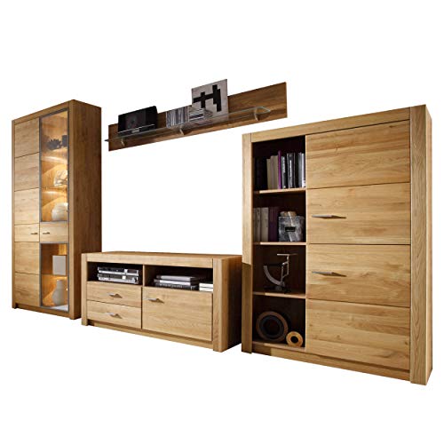 Hartford VC Wohnkombination 4-Teilig - Front: Holz - Farbe: Braun - TV Wand - Wohnzimmerwand - Wohnwand - B/H/T: 349,3 x 200 x 46,8 von Homeface