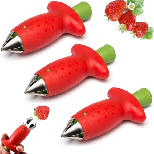 3Stück Krallen Erdbeerentkerner,Obstentkerner,Erdbeer Strunkentferner,Erdbeerstrunkentferner,Einfaches Entfernen von Strünken,Strunkentferner für Weiches Obst und Gemüse von Homefantasy