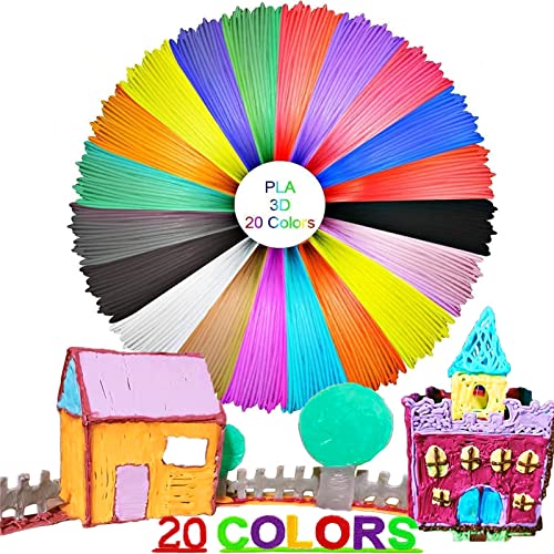 3D Stifte Nachfüllungen 1.75mm,3D Print Filament,Filapen PCL Filament,PLA 20 Farben,3d Stift Filament PLA für Kinder,5 Meter pro Farbe,Kein Geruch,3D Stift Farben Set für 3D Stift and 3D Druck Stift von Homefantasy