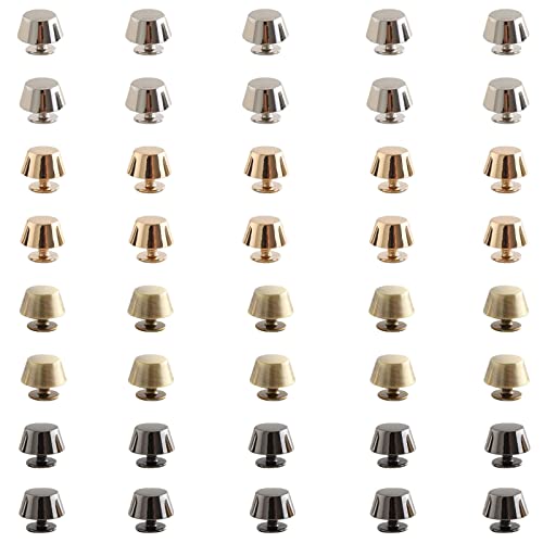 40 Stück Flachkopf Nieten,Rundnieten Standfüße,Taschenfüße zum Schrauben Bodennägel für Taschen Standfüße Flachkopf Nieten Legierung Cone Studs 10mmx5mm für DIY Leder Handwerk ​ Machen 4 Farben von Homefantasy