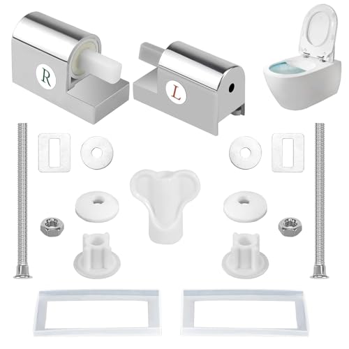 Homefantasy Universal Wc Sitz Scharniere,WC Sitz Soft-Close Scharnier,Softclose WC Sitz Metallscharniere,Wc Sitz Ersatzteile,für Feste Toilettensitzteile zu Installieren von Homefantasy