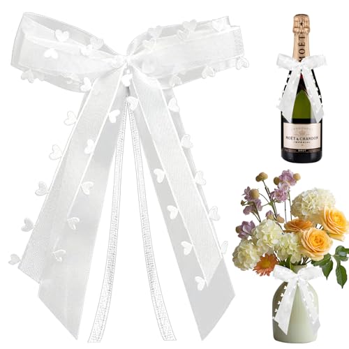 Homefantasy 30 Stück Autoschleifen Hochzeit,Schleifen Auto Hochzeit Weiß,Hochzeitsschleifen fürs Auto,Antennenschleifen Autoschmuck,für Hochzeitsdeko Auto Tisch Zimmer Party Dekoration von Homefantasy