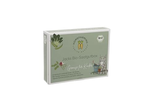HOMEFARMING Juxith Rakers Bio-Saatgutbox für Kinder - Saatgut für Kinder in Papierbox, Bio-zertifiziert und samenfest. Limitierte Edition von Homefarming Judith Rakers
