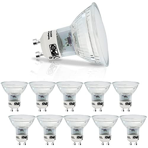 Homefire 10er GU10 LED Glühbirne Warmweiß Leuchtmittel 4W Glühlampe PAR16 Einbaustrahler Abstrahlwinkel 120 ° Strahler Spot 3000K Küchenlampe Deckenstrahler für Deckenspot Wandspot Wohnzimmer von Homefire