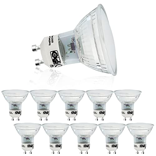 Homefire 10er GU10 LED Warmweiß Leuchtmittel 3W Glühbirne Glühlampe PAR16 Einbaustrahler Abstrahlwinkel 120 ° Strahler Spot 3000K Küchenlampe Deckenstrahler für Wohnzimmer Deckenspot Wandspot von Homefire