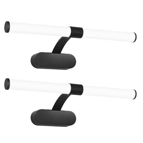 Homefire 2ER LED Spiegelleuchte Bad Spiegellampe - Schwarz Badleuchte Wand 40CM Wandlampe Badezimmer 6W Modern Wasserdicht IP44 Wandleuchte Neutralweiß 4000K Badlampe für Keller Küche Badschrank von Homefire