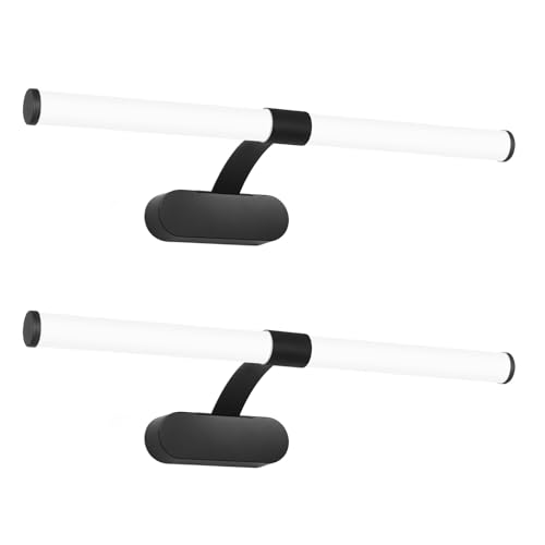 Homefire 2ER LED Spiegelleuchte Bad Spiegellampe - Schwarz Wandlampe Badezimmer 60CM Badleuchte Wand 8W Modern Wasserdicht IP44 Wandleuchte Neutralweiß 4000K Badlampe für Küche Badschrank Keller von Homefire