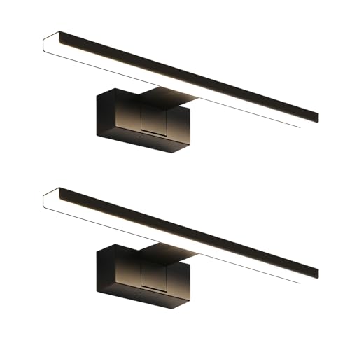Homefire 2ER Spiegellampe LED Spiegelleuchte Bad - 40CM Badezimmer Schwarz Badlampe Wand Wasserdicht IP44 Wandlampe Modern Neutralweiß 4000K Wandleuchte für Keller Küche Badschrank Homefire 2ER Spiegellampe LED Spiegelleuchte Bad - 40CM Badezimmer Schwarz Badlampe Wand Wasserdicht IP44 Wandlampe Modern Neutralweiß 4000K Wandleuchte für Keller Küche Badschrank von Homefire