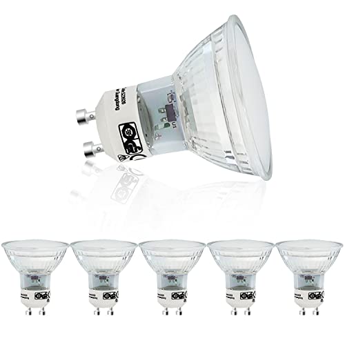 Homefire LED Lampen GU10 Leuchtmittel - 5er Pack 3W Warmweiss Glühbirne Einbaustrahler Ersetzt 50W Halogenlampen 3000K Bulb 120° Abstrahlwinkel Küchenlampe energiesparlampe Wandspot von Homefire