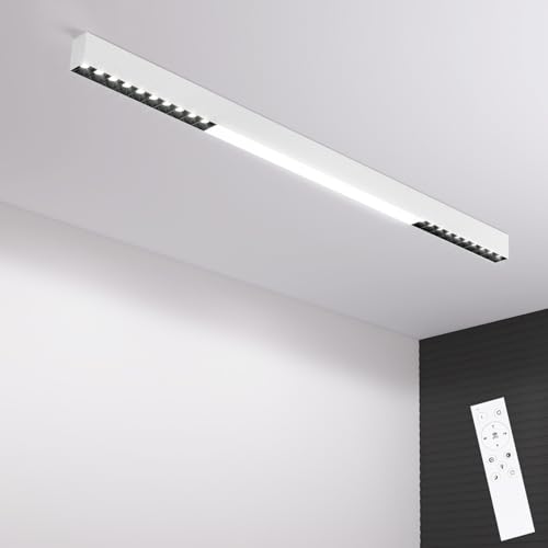 Homefire Deckenlampe LED Deckenleuchte Flur - Dimmbar 32W Flurlampe Lang Weiß Küchenlampe mit Fernbedienung Büro Deckenstrahler Modern Design Schlafzimmerlampe Wohnzimmerlampe für Wohnzimmer von Homefire