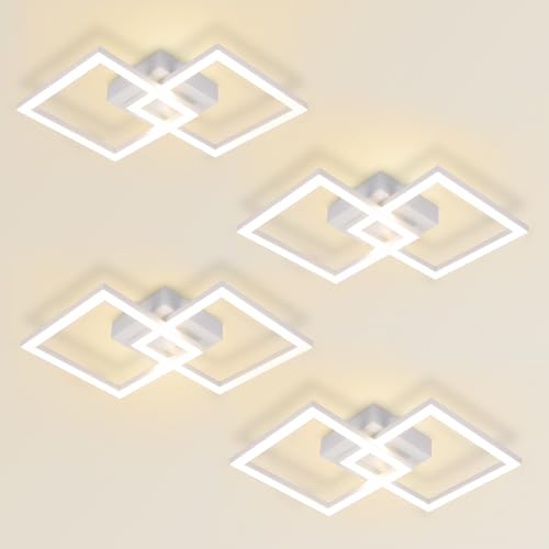 Homefire Deckenlampe LED Deckenleuchte Küche - 4ER Modern Küchenlampe 24W 4000K Wohnzimmerlampe Design Flurlampe Neutralweiß Schlafzimmerlampe Flur Deckenbeleuchtung Weiß für Kinderzimmer Schlafzimmer Homefire Deckenlampe LED Deckenleuchte Küche - 4ER Modern Küchenlampe 24W 4000K Wohnzimmerlampe Design Flurlampe Neutralweiß Schlafzimmerlampe Flur Deckenbeleuchtung Weiß für Kinderzimmer Schlafzimmer von Homefire