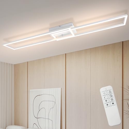 Homefire Deckenlampe Wohnzimmer LED Deckenleuchte:Modern Design Küchenlampe mit Fernbedienung Weiß Wohnzimmerlampe Dimmbar 3000K - 6500K Schlafzimmerlampe 36W Deckenbeleuchtung für Schlafzimmer Küche von Homefire