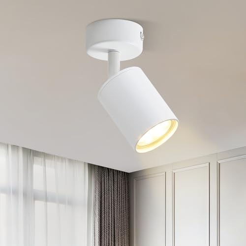 Homefire LED Deckenlampe 1 Flammig Deckenstrahler - 350° Schwenkbar Strahler GU10 Deckenleuchte Weiß flurlampe Spots Innen Deckenspot für Wohnzimmer Küche Schlafzimme Ohne Leuchtmittel von Homefire