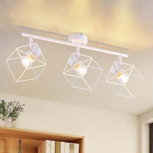 Homefire Deckenstrahler Deckenlampe 3 Flammig - E14 Deckenspots Deckenleuchte Weiß 350° Schwenkbar Modern Wohnzimmerlampe Küchenlampe Flurlampe für Schlafzimmer Büro - Ohne Leuchtmittel Homefire Deckenstrahler Deckenlampe 3 Flammig - E14 Deckenspots Deckenleuchte Weiß 350° Schwenkbar Modern Wohnzimmerlampe Küchenlampe Flurlampe für Schlafzimmer Büro - Ohne Leuchtmittel von Homefire