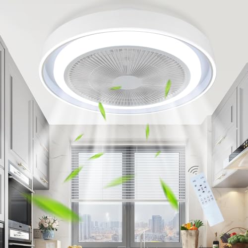 Homefire Deckenventilator mit Beleuchtung und Fernbedienung Leise - LED Dimmbar Deckenlampe mit Ventilator Lampe Decke Timing Deckenleuchte Modern Blau 5 Flügeln Licht für Schlafzimmer Wohnzimmer von Homefire