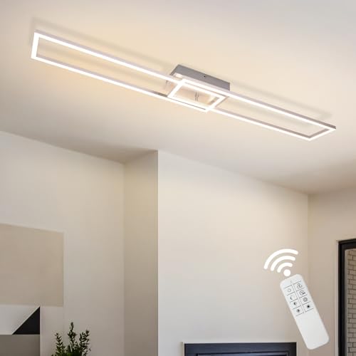 Homefire LED Deckenlampe Wohnzimmer Dimmbar 100cm: 36W Silber Deckenleuchte mit Fernbedienung 3000-6500K Lang Modern Design Schlafzimmerlampe aus Metall mit Memory Funktion für Küche flur Homefire LED Deckenlampe Wohnzimmer Dimmbar 100cm: 36W Silber Deckenleuchte mit Fernbedienung 3000-6500K Lang Modern Design Schlafzimmerlampe aus Metall mit Memory Funktion für Küche flur von Homefire