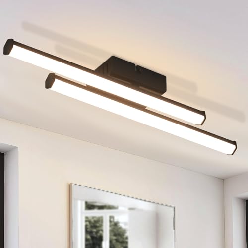 Homefire LED Deckenlampe Küche Deckenleuchte: Modern Küchenlampe Schwarz 12W 3000K Flurlampe Innen Warmweiß Deckenbeleuchtung für Wohnzimmer Schlafzimmer Flur Büro von Homefire
