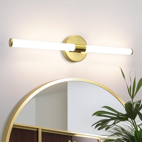 Homefire LED Spiegelleuchte Bad 60CM - Spiegellampe Badezimmer Gold Badleuchte Wand 8W Wasserdicht IP44 Wandlampe Modern Neutralweiß 4000K Wandleuchte für Badschrank Küche Flur von Homefire