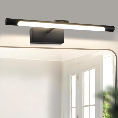 Homefire LED Spiegelleuchte Bad Spiegellampe - 40CM Spiegellampe Badezimmer 6W Badlampe Wand Schwarz Wandleuchte Wasserdicht IP44 Wandlampe 4000K Neutralweiß Modern Badlampe für Badschrank Küche von Homefire