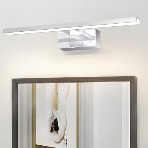 Homefire LED Spiegelleuchte Bad Spiegellampe - 6W Badleuchte Wand 30CM Wandlampe Badezimmer Wasserdicht IP44 Wandleuchte Chrom Modern Neutralweiß 4000K Badlampe Wandmontage für Keller Küche Badschrank von Homefire