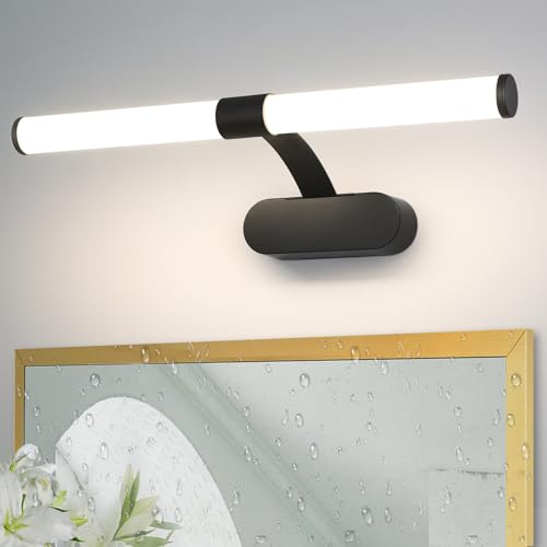 Homefire LED Spiegelleuchte Bad Spiegellampe - Schwarz Badleuchte Wand 40CM Wandlampe Badezimmer 6W Modern Wasserdicht IP44 Wandleuchte Neutralweiß 4000K Badlampe für Keller Küche Badschrank von Homefire