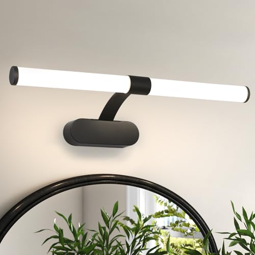 Homefire LED Spiegelleuchte Bad Spiegellampe - Schwarz Wandlampe Badezimmer 60CM Badleuchte Wand 8W Modern Wasserdicht IP44 Wandleuchte Neutralweiß 4000K Badlampe für Küche Badschrank Keller von Homefire