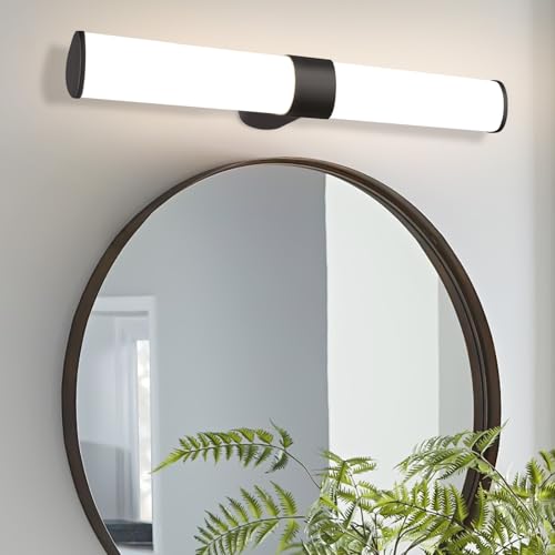 Homefire LED Spiegelleuchte Bad Spiegellampe - Schwarz Wandlampe Badezimmer 8W Badleuchte Wand Wasserdicht IP44 Wandleuchte Neutralweiß 4000K Badlampe schminklicht für Badschrank Schminktisch - 40CM von Homefire
