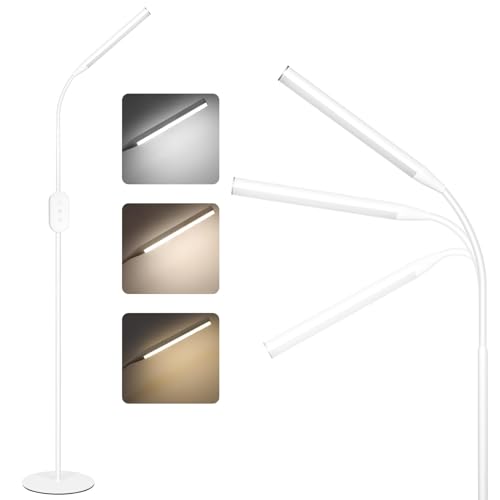 Homefire LED Stehlampe Standleuchte Dimmbar - Stehleuchte Leselampe Büro Standlampe Schlafzimmer Schwarz 178CM Modern Touch 9W Lesestehlampe mit Timer und Memory Funktion für Wohnzimmer von Homefire