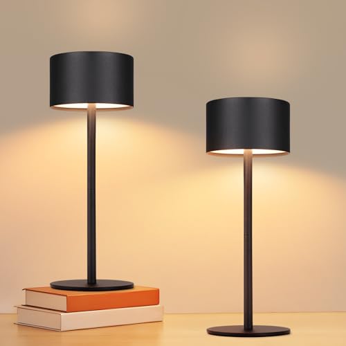 Homefire LED Tischlampe Kabellos 2ER: Touch Dimmbar Tischleuchte mit 3 Farbtemperaturen Höhenverstellbar USB Aufladbar Akku Tragbare Wasserdichte Schwarz Tischlampe für Indoor Outdoor Esszimmer Homefire LED Tischlampe Kabellos 2ER: Touch Dimmbar Tischleuchte mit 3 Farbtemperaturen Höhenverstellbar USB Aufladbar Akku Tragbare Wasserdichte Schwarz Tischlampe für Indoor Outdoor Esszimmer von Homefire