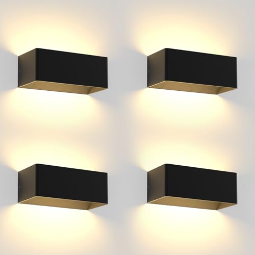 Homefire LED Wandleuchte Innen Wandlampe - 4ER Wandbeleuchtung Schwarz 5W Wandstrahler Up Down Flurlampe Wand Treppenlampe Einstellbarer Strahl 3000K Warmweiß für Schlafzimmer Treppenhaus Flur Homefire LED Wandleuchte Innen Wandlampe - 4ER Wandbeleuchtung Schwarz 5W Wandstrahler Up Down Flurlampe Wand Treppenlampe Einstellbarer Strahl 3000K Warmweiß für Schlafzimmer Treppenhaus Flur von Homefire
