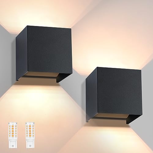 Homefire LED Wandleuchte Aussen Wandlampe: 2er set Außenwandleuchte Innen Schwarz Lampe Up Down Wand Leuchten Modern Außenlampe IP65 Wasserdicht Einstellbarer Strahl Flurlampe für Hauswand Flur Homefire LED Wandleuchte Aussen Wandlampe: 2er set Außenwandleuchte Innen Schwarz Lampe Up Down Wand Leuchten Modern Außenlampe IP65 Wasserdicht Einstellbarer Strahl Flurlampe für Hauswand Flur von Homefire