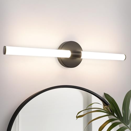 Homefire Spiegelleuchte LED Bad Schwarz - Spiegellampe Badezimmer 60CM Badleuchte Wand 8W Wasserdicht IP44 Wandleuchte Modern Neutralweiß 4000K Wandlampe Schwarz für Flur Schlafzimmer Büro von Homefire