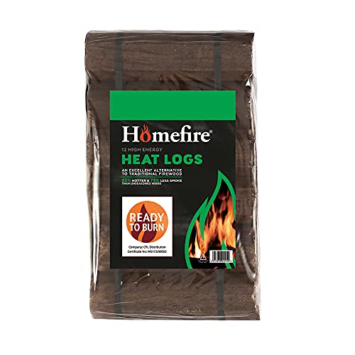 Homefire High Energy Ultra Dry Heat Logs Open Fire Log Eco Wood Fuel (36 Heat Logs) (12 Heat Logs) von Homefire