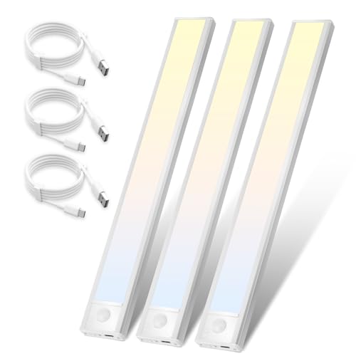 Homefire Unterbauleuchte Küche Led Dimmbar - 30CM 3 Stück Schrankbeleuchtung mit Bewegungsmelder 3 Farbtemperatur Schranklicht USB Wiederaufladbar Küchenlicht für Kleiderschrank Treppe Schlafzimmer Homefire Unterbauleuchte Küche Led Dimmbar - 30CM 3 Stück Schrankbeleuchtung mit Bewegungsmelder 3 Farbtemperatur Schranklicht USB Wiederaufladbar Küchenlicht für Kleiderschrank Treppe Schlafzimmer von Homefire
