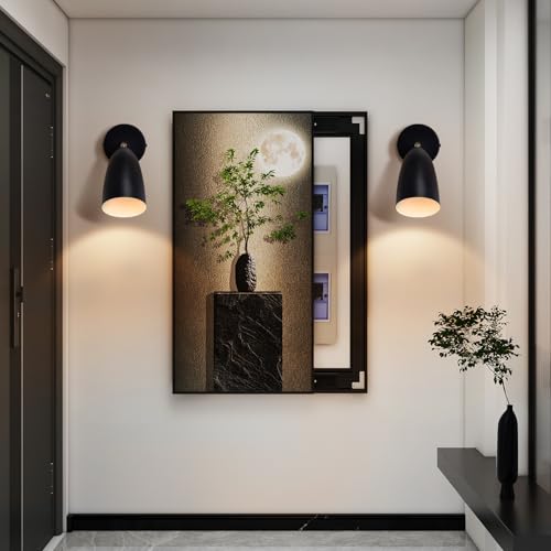Homefire Wandleuchte Innen Wandlampe Schwarz - 2er Vintage Wandbeleuchtung Wandstrahler GU10 Flurlampe Schwenkbar Wandlicht Retro für Wohnzimmer - Ohne Leuchtmittel von Homefire
