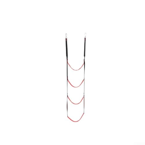 34 Stufen Faltbare Seilleiter für Kajaks, Schlauchboote und Segelboote, aus Nylon mit Edelstahlkomponenten, unterstützt bis zu 453,6 kg (4 Stufen Rot) von Homefurnishmall