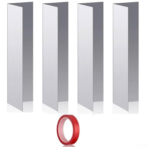 4 Garagentordichtungsschutz aus Aluminium, 12,7 x 2,5 cm, wetterfeste Dichtungsstreifen mit doppelseitigem Klebeband für Tür und Fenster von Homefurnishmall