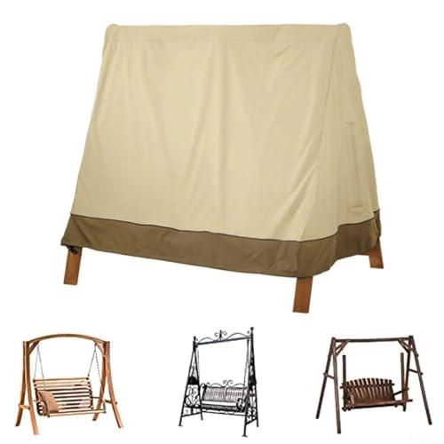 Abdeckung für Gartenschaukeln, 210D, wasserdicht, UV-beständig, Wetterschutz, Terrassenmöbel-Abdeckung, Beige 182 x 139 x 170 cm von Homefurnishmall