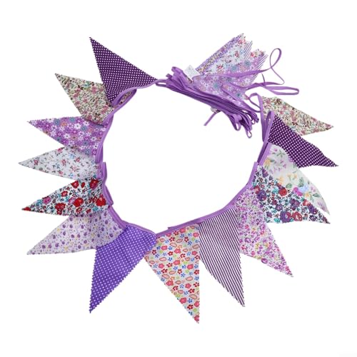 Banner mit bezaubernden Blumen, ein Set von 6 Baumwolldreiecken, perfekt für die Verbesserung Ihrer Veranstaltungsatmosphäre von Homefurnishmall