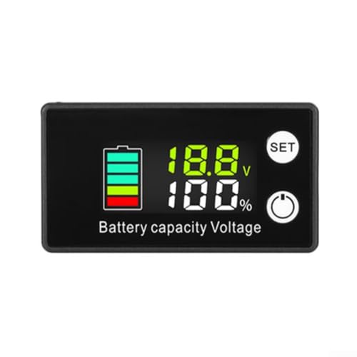 Batteriekapazitätsanzeige DC7-68V Auto Motorrad Voltmeter Spannungsmesser 12V LCD Display für Blei-Säure-Lithium-Ionen-Batterien (bunt) von Homefurnishmall