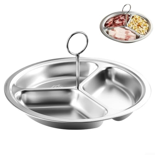 Dampfkorb-Set aus Edelstahl, 3 Mulden, Dampfkorb mit Griff, schnelles Dampfgitter, Körbe, Trennwand für Gemüse Kochen (23 cm) von Homefurnishmall