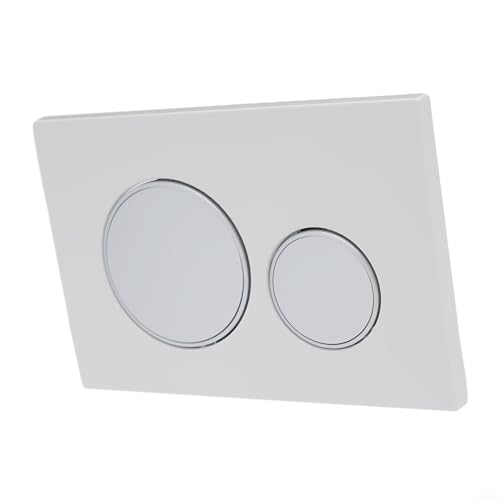 Doppelspülplatte, gebürstete beschichtete Doppelspülplatte, Chromknöpfe für Geberit Sigma20 (weiß (115.882.KL.1)) von Homefurnishmall