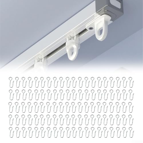 Duschvorhanghaken, Edelstahl, rostfrei, dekorative Haken, Schlaufe für Schlafzimmer, Badezimmer, Küche, Vorhangstangen (S22), 100 Stück von Homefurnishmall