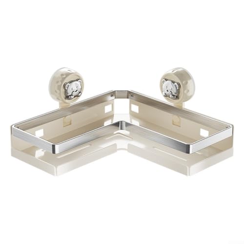 Eck-adaptive Saugnapf-Duschregale, Edelstahl-Eck-Duschregale, kein Bohren, Wandkorb, abnehmbarer Saugnapf, Badezimmer-Organizer (26 cm) von Homefurnishmall