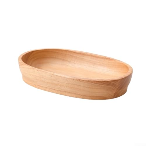 Homefurnishmall Salatschüssel aus Holz, Bootsform, Servierplatte für Lebensmittel, Süßigkeiten, Serviertablett für Dinnerpartys, Snacks, getrocknete Früchte (27 x 18 x 4,5 cm) von Homefurnishmall