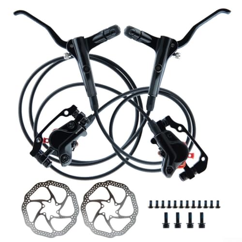 MTB Bike Hydraulische Scheibenbremsen mit Hebelsatz Doppelkolben, vorgefüllt, 2 Rotoren (links hinten rechts vorne) von Homefurnishmall
