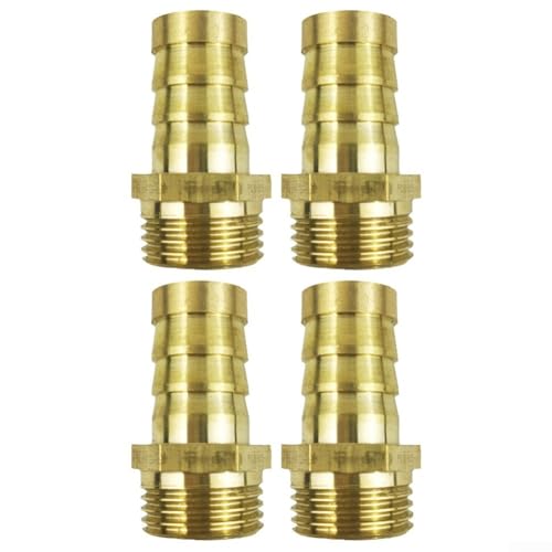 Messing-Schlauchverschraubungsadapter-Set enthält 4 Stück zum Anschluss von 3/4 NPT männlich auf Widerhakenrohre Messing-Schlauchverschraubungsadapter-Set enthält 4 Stück zum Anschluss von 3/4 NPT männlich auf Widerhakenrohre von Homefurnishmall