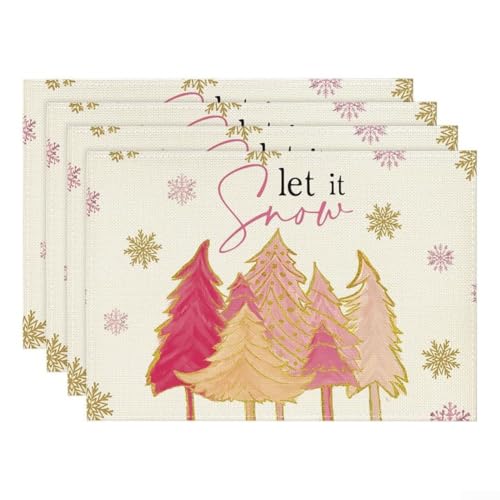 Schickes Winter-Tischset-Set mit festlichen Weihnachtsbäumen, um Ihre Dekoration zu verschönern von Homefurnishmall